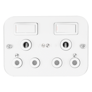 Classic Industrial Double STD 164-1 Switched Socket on Surface Box