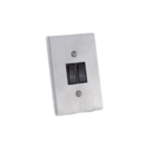 AUS-M02-D(S)-S 2 Lever Wall Switch Silver Steel